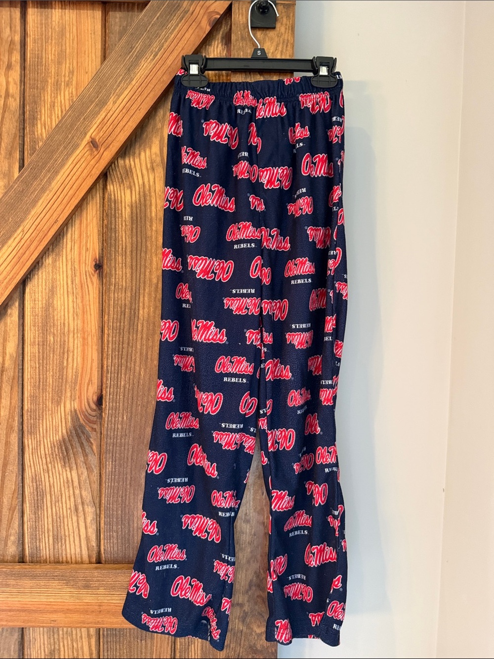 Ole Miss Navy and Red Kids Pajama Bottoms-Size 10/12(M)